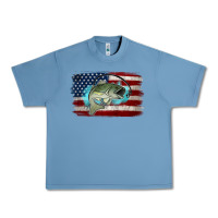 Pebble Blue American Flag Fish Urban Heavy Tee - Jasminsmagicworld
