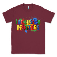 Burgundy Inclusion matters Classic Tee - FaDigitalArtStudio