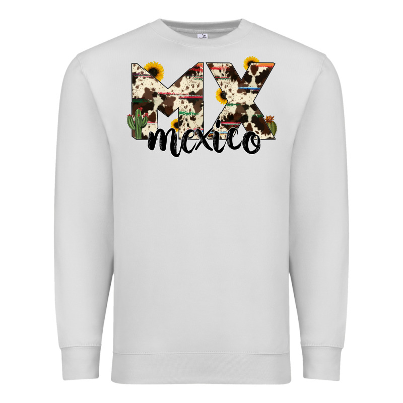 Mexico State Cowhide Serape Cactus Premium Sweatshirt by RanaPortraitStore | Teevron