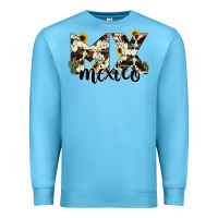 Ocean Blue mexico state cowhide serape cactus Premium Sweatshirt - RanaPortraitStore