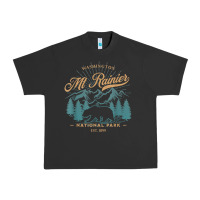 Pigment Black mount rainier national park washington usa vacation hiking Urban Heavy Tee - linhVisuals