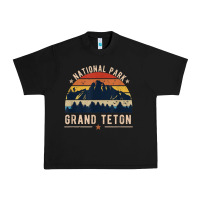 Black national park grand teton vintage retro hiking Urban Heavy Tee - linhVisuals