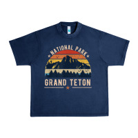 Navy national park grand teton vintage retro hiking Urban Heavy Tee - linhVisuals