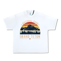 White national park grand teton vintage retro hiking Urban Heavy Tee - linhVisuals