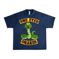 Navy one eyed snakes Urban Heavy Tee - linhVisuals