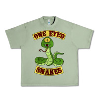 Oil Green one eyed snakes Urban Heavy Tee - linhVisuals