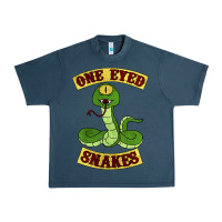 Midnight Navy one eyed snakes Urban Heavy Tee - linhVisuals