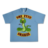 Pebble Blue one eyed snakes Urban Heavy Tee - linhVisuals