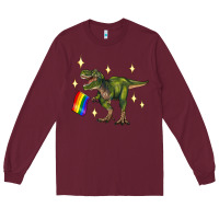 Burgundy lgbtq+  t rex Long Sleeve Tee - Artiststas