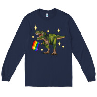 Navy lgbtq+  t rex Long Sleeve Tee - Artiststas