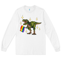 White lgbtq+  t rex Long Sleeve Tee - Artiststas