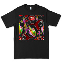 Black halloween bad witch seamless pattern Premium Tee - BundleAndBundleShop