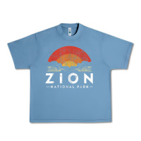 Pebble Blue retro zion national park us vintage utah adventure hiking Urban Heavy Tee - linhVisuals