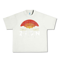 Pistachio retro zion national park us vintage utah adventure hiking Urban Heavy Tee - linhVisuals