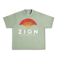 Oil Green retro zion national park us vintage utah adventure hiking Urban Heavy Tee - linhVisuals