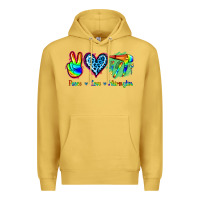 Antique Gold Peace Love Hairstylist Premium Hoodie - Jasminsmagicworld
