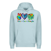 Blue Mist Peace Love Hairstylist Premium Hoodie - Jasminsmagicworld