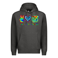 Charcoal Heather Peace Love Hairstylist Premium Hoodie - Jasminsmagicworld