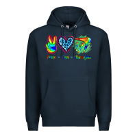 Navy Peace Love Hairstylist Premium Hoodie - Jasminsmagicworld