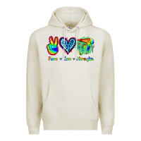 Oatmeal Heather Peace Love Hairstylist Premium Hoodie - Jasminsmagicworld