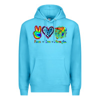 Ocean Blue Peace Love Hairstylist Premium Hoodie - Jasminsmagicworld