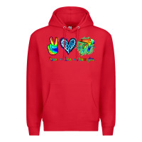 Red Peace Love Hairstylist Premium Hoodie - Jasminsmagicworld