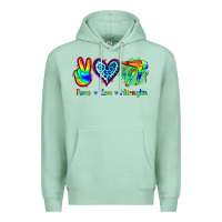 Seafoam Peace Love Hairstylist Premium Hoodie - Jasminsmagicworld