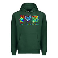 Sports Green Peace Love Hairstylist Premium Hoodie - Jasminsmagicworld