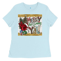 Baby Blue merry christmas y'all Ladies Tee - CowhideDigitalArt