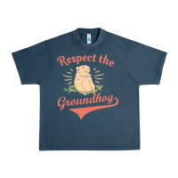 Midnight Navy respect the groundhog happy groundhog day vintage Urban Heavy Tee - linhVisuals