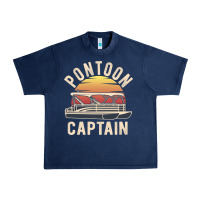 Navy retro pontoon captain of the boat funny river cruising gift for pontoo Urban Heavy Tee - linhVisuals