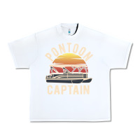 White retro pontoon captain of the boat funny river cruising gift for pontoo Urban Heavy Tee - linhVisuals