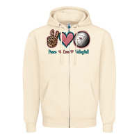 Sandshell Peace Love Volleyball Zipper Hoodie - Jasminsmagicworld