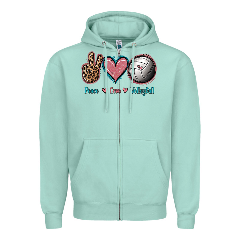 Peace Love Volleyball Zipper Hoodie by Jasminsmagicworld | Teevron