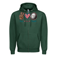 Sports Green Peace Love Volleyball Zipper Hoodie - Jasminsmagicworld