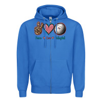 True Royal Peace Love Volleyball Zipper Hoodie - Jasminsmagicworld