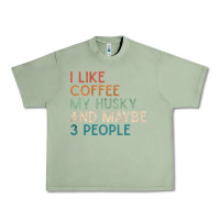 Oil Green siberian husky dog i like coffee my husky and maybe 3 people vintage d Urban Heavy Tee - linhVisuals