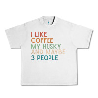 Lunar Rock siberian husky dog i like coffee my husky and maybe 3 people vintage d Urban Heavy Tee - linhVisuals