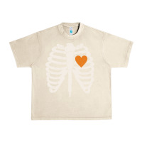 Sandshell skeleton rib case orange pumpkin heart vintage halloween anatomy costu Urban Heavy Tee - linhVisuals