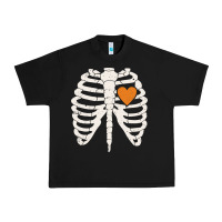 Skeleton Rib Case Orange Pumpkin Heart Vintage Halloween Anatomy Costu Urban Heavy Tee | Teevron