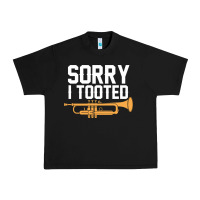 Black sorry i tooted funny trumpet player pun gift sarcastic humor quote Urban Heavy Tee - linhVisuals