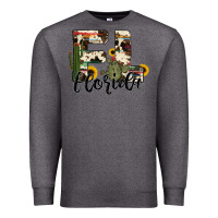 Charcoal Heather florida state cowhide serape cactus Premium Sweatshirt - RanaPortraitStore