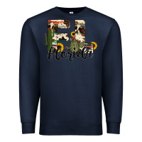 Navy florida state cowhide serape cactus Premium Sweatshirt - RanaPortraitStore
