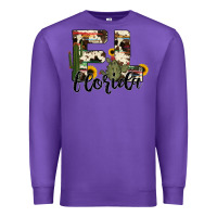 Purple florida state cowhide serape cactus Premium Sweatshirt - RanaPortraitStore