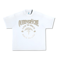 White ‘Qüëënsrÿche Live To ock Urban Heavy Tee - linhVisuals