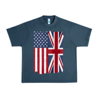 Midnight Navy united states with united kingdom flag mix us and uk union jack Urban Heavy Tee - linhVisuals