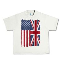 Pistachio united states with united kingdom flag mix us and uk union jack Urban Heavy Tee - linhVisuals