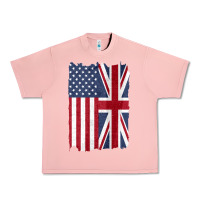 Salmon united states with united kingdom flag mix us and uk union jack Urban Heavy Tee - linhVisuals