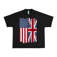 Black united states with united kingdom flag mix us and uk union jack Urban Heavy Tee - linhVisuals