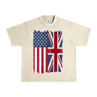 Sandshell united states with united kingdom flag mix us and uk union jack Urban Heavy Tee - linhVisuals